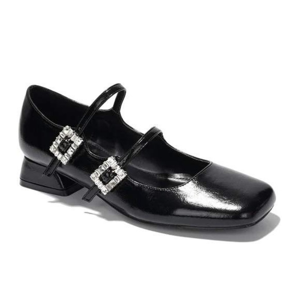 Cape Robbin Women's Harri Metallic Leather Mary Jane Square Toe Heels Size 7 NWB